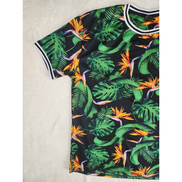 Y2K Rocawear Mens Tropical Floral All Over Print Size Large Vintage Green - Picture 2 of 12